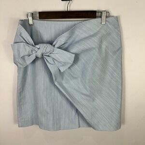 Ann Taylor LOFT Bow Pencil Skirt Womens 10 Blue Office Preppy Coquette‎ NWT